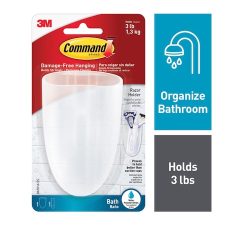 Command Razor Holder w/Water-Resistant S, PK6 BATH16
